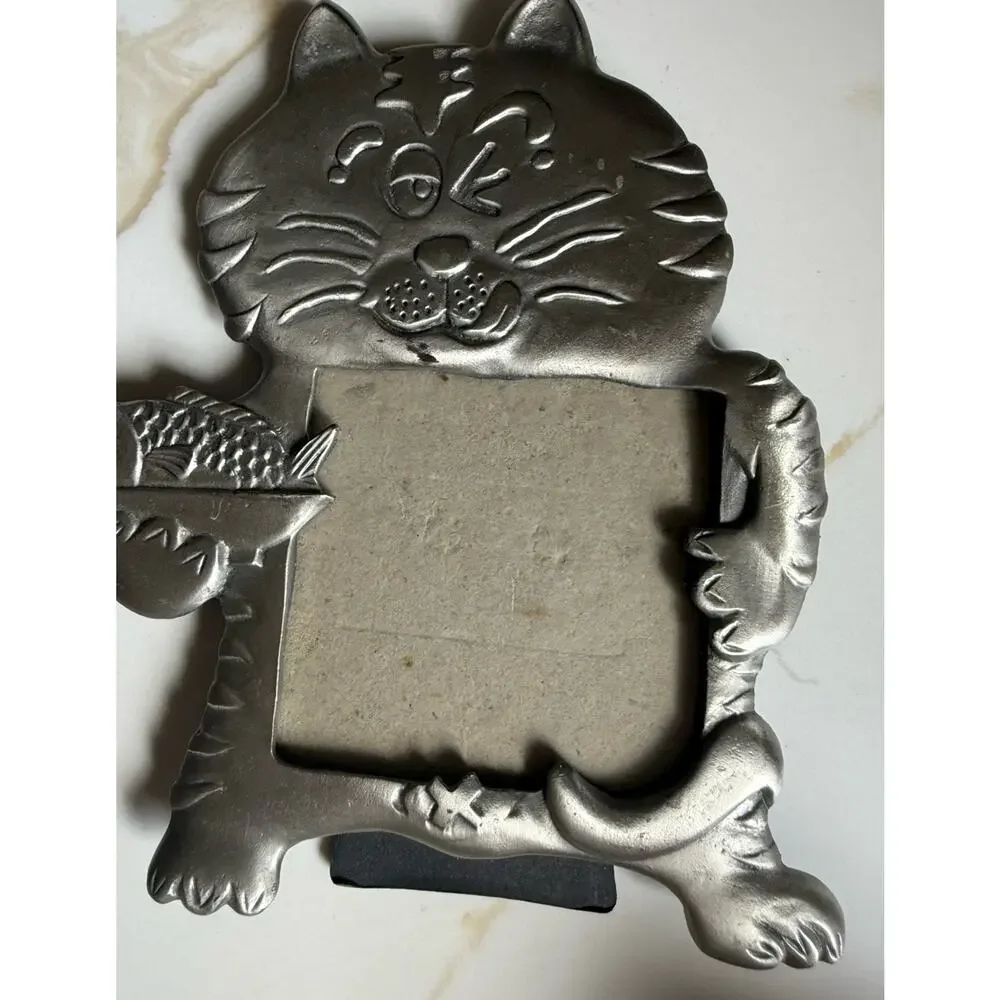 Sixtrees Pewter Cat Kitten Fish Picture Frame 6